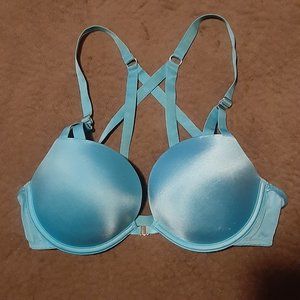 2 Bras- Purple and blue front clasp push bras